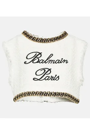 Balmain Cropped-Top aus Tweed