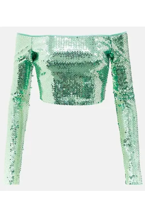 DAVID KOMA Cropped-Top mit Pailletten