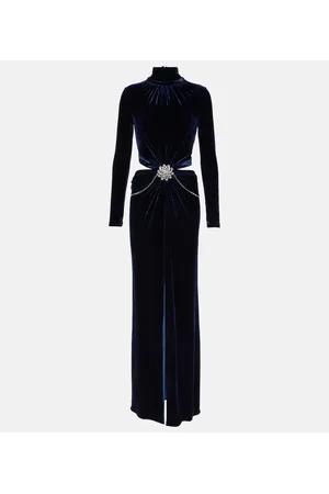 Paco rabanne Verziertes Maxikleid aus Samt
