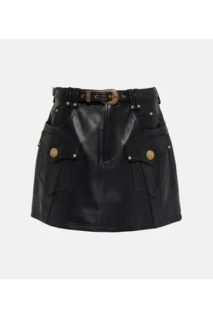 Balmain Minirock aus Leder