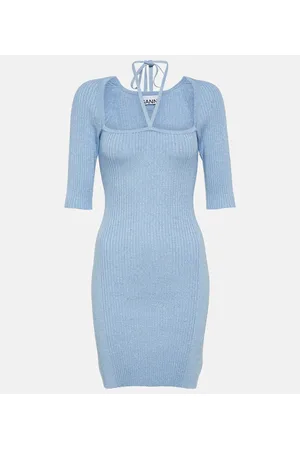 Ganni Minikleid aus Mélange-Strick