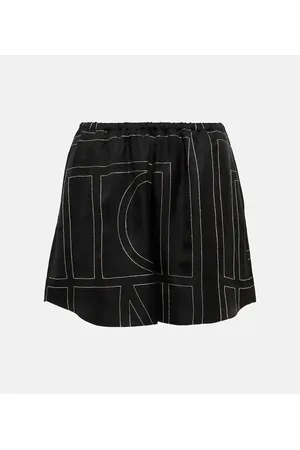 Totême Bestickte Shorts aus Seide