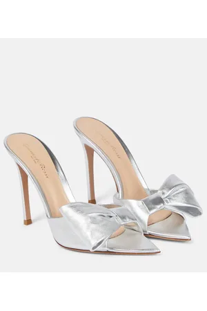 Gianvito Rossi Pantoletten aus Metallic-Leder