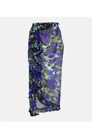 DRIES VAN NOTEN Bedruckter Midirock aus Satin