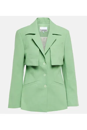 Ganni Blazer aus Baumwoll-Canvas