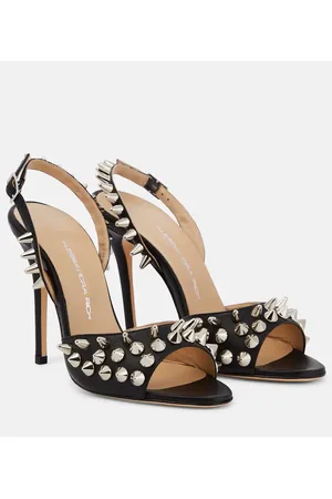 Alessandra Rich Verzierte Sandalen aus Leder