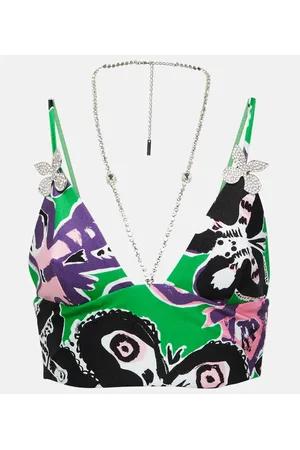 AREA Bedrucktes Cropped-Top