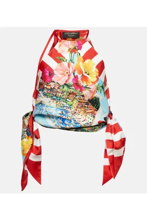 Dolce & Gabbana Cropped-Top Portofino aus Seide