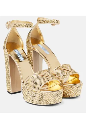 Prada Plateausandalen mit Kristallen