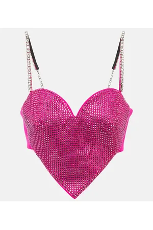 AREA Verziertes Bustier-Top aus Wolle