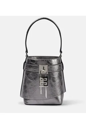 Givenchy Bucket-Bag Shark Lock Micro aus Metallic-Leder