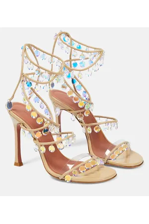 Amina Muaddi Verzierte Sandalen Tina 105 aus Leder