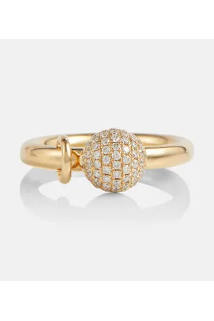 Rainbow K Ring Piercing aus 14kt Gelbgold mit Diamanten
