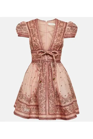 ZIMMERMANN Minikleid Matchmaker aus Leinen und Seide