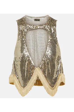 Paco rabanne Top aus Metall-Mesh