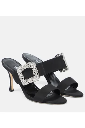 Manolo Blahnik Sandalen Gable Jewel 100 aus Satin mit Kristallen