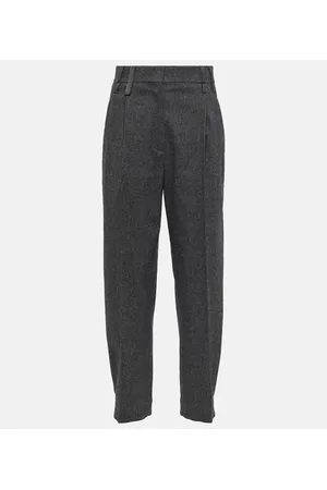 Brunello Cucinelli Mid-Rise-Hose aus einem Wollgemisch