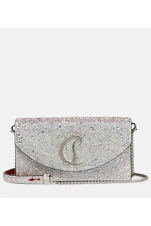 Christian Louboutin Clutch Loubi54 aus Leder mit Kristallen