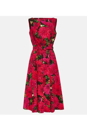 Oscar de la Renta Midikleid aus einem Baumwollgemisch