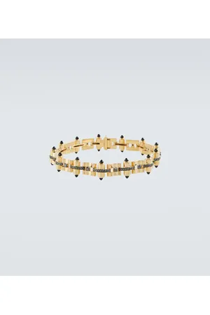 Rainbow K Armband Celeste aus 14kt Gelbgold mit Diamanten und Onyx