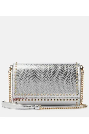 Christian Louboutin Verzierte Clutch Paloma aus Metallic-Leder
