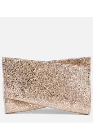Christian Louboutin Clutch Loubitwist Small aus Leder mit Kristallen