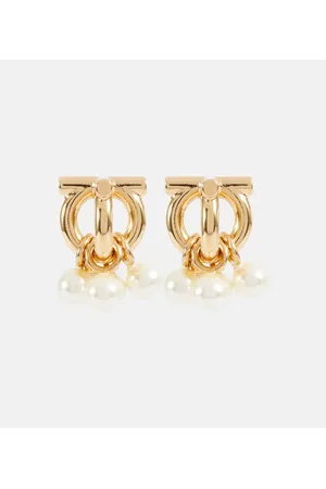 Salvatore Ferragamo Ohrringe Gancini Dancing Pearl mit Zierperlen