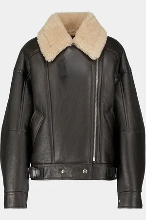Acne Studios Bikerjacke aus Leder mit Shearling