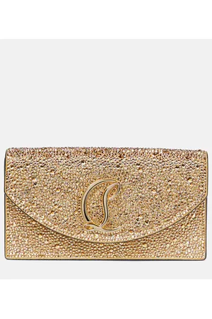 Christian Louboutin Clutch Loubi54 Small aus Leder mit Kristallen