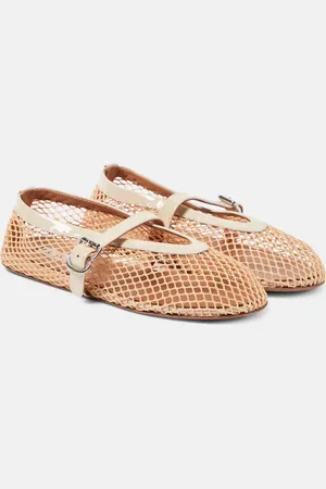 Alaïa Alaïa Ballerinas aus Mesh mit Lackleder