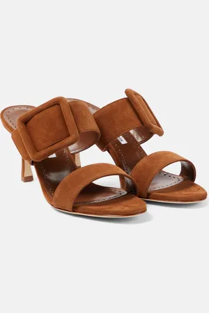 Manolo Blahnik Sandalen Gable 80 aus Veloursleder