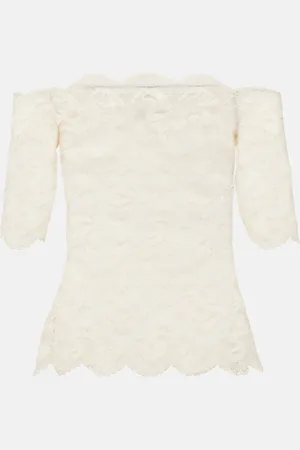 Paco rabanne Off-Shoulder-Top aus Spitze