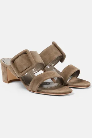 Manolo Blahnik Sandalen Newton 50 aus Veloursleder
