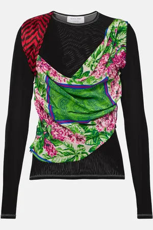 Marine Serre Top Silk Scarves aus Jersey