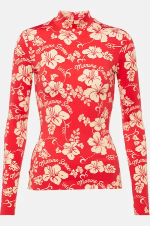 Marine Serre Bedrucktes Top Second Skin aus Jersey