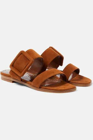 Manolo Blahnik Sandalen Titubaflat aus Veloursleder