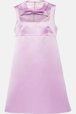 Nina Ricci Minikleid aus Duchesse-Satin mit Kristallen
