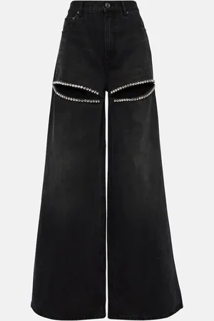 AREA Verzierte Wide-Leg Jeans