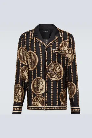 Dolce & Gabbana Bedrucktes Hemd aus Seiden-Twill