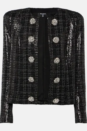 Balmain Jacke aus Tweed mit Pailletten