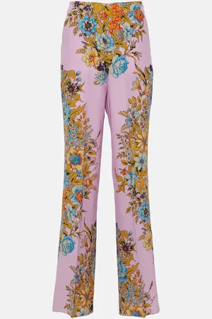 Etro Weite High-Rise-Hose aus Seide