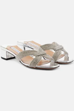 Aquazzura Verzierte Pantoletten Crystal Muse 35