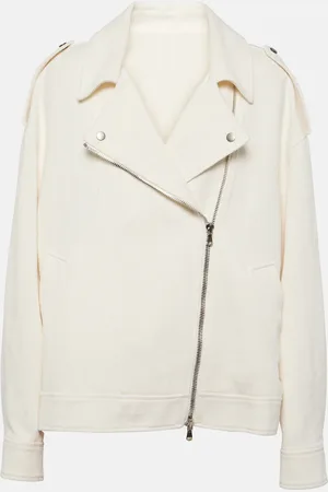Brunello Cucinelli Bikerjacke aus Baumwolle und Leinen