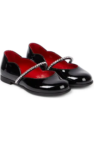 Christian Louboutin Mary-Jane-Ballerinas aus Lackleder mit Kristallen
