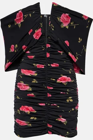 MAGDA BUTRYM Bedrucktes Off-Shoulder-Minikleid