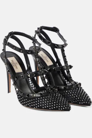 VALENTINO GARAVANI Verzierte Pumps Rockstud 100 mit Leder