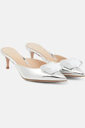 Gianvito Rossi Verzierte Mules Jaipur 55 aus Metallic-Leder