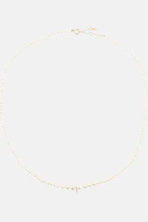 PERSÉE Persée Halskette Gradient aus Perlen mit 18kt Gelbgold und Diamant