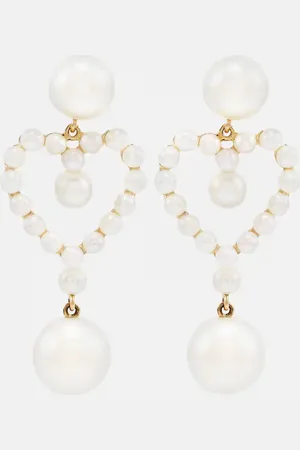 SOPHIE BILLE BRAHE Ohrringe Pearl Heart aus 14kt Gelbgold mit Süßwasserperlen