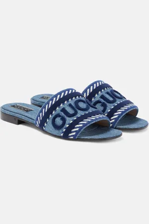 Gucci Pantoletten Script aus Denim
